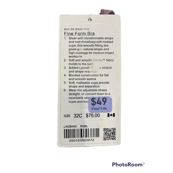 Lululemon Fine Form Bra 32C NWT - Picture 2 of 2